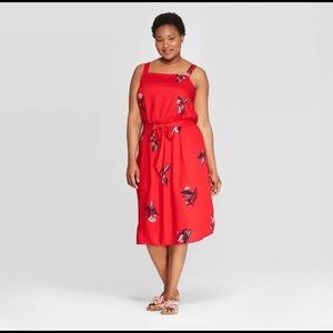 Elegant Red Floral Dress